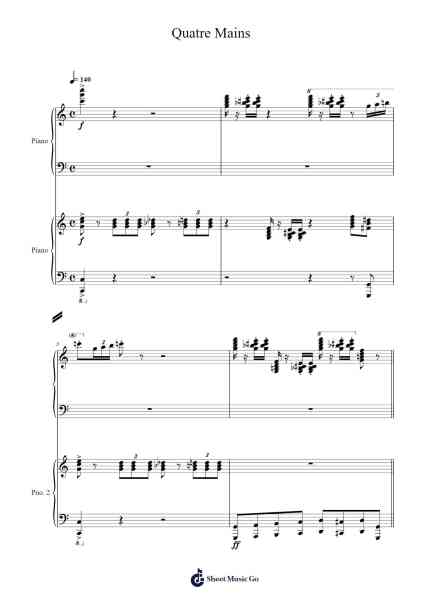 Quatre Mains Sheet Music by Shirō Sagisu-Arr.Faulkmax