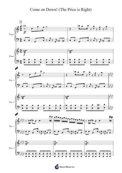 Come on Down! (The Price is Right) Sheet Music by Score Productions-Arr.Sibylpham Surfer