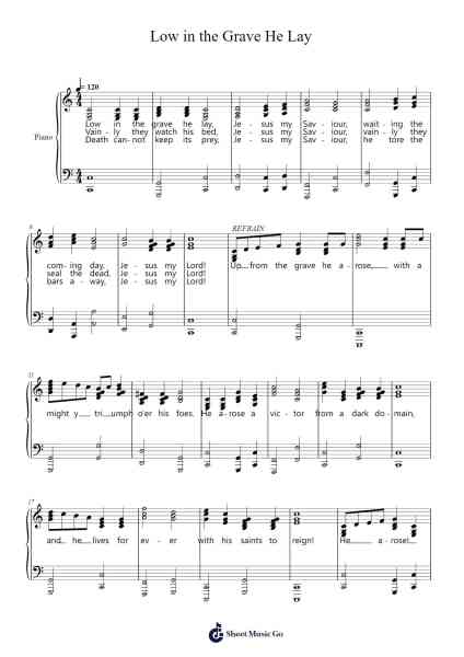 Low in the Grave He Lay Sheet Music by Davebel-Arr.Galor Mifrey