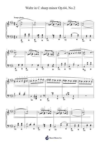 Waltz in C Sharp Minor, Op. 64, No. 2 Sheet Music by Frédéric Chopin-Arr.Coto