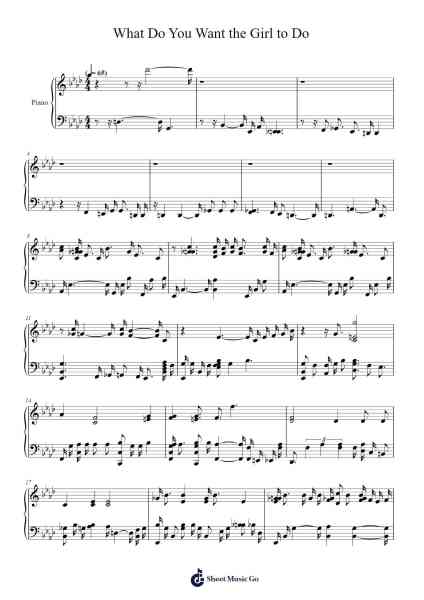 What Do You Want the Girl to Do Sheet Music by -Arr.Faulkvan