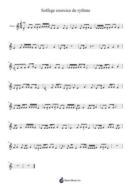 Solfege exercice de rythme Sheet Music by undefined-Arr.Cofvey Fieldmeo