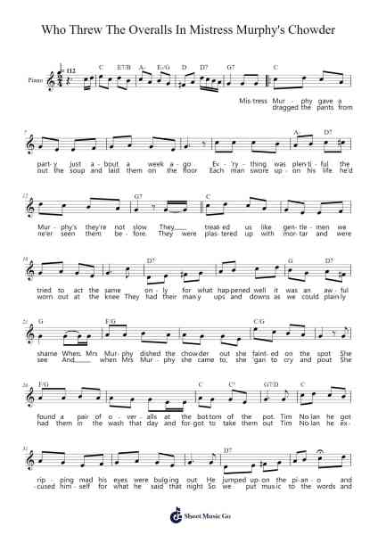 Who Threw The Overalls In Mistress Murphy's Chowder Sheet Music by Bing Crosby-Arr.Lengiles Kathgen