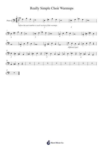 Really Simple Choir Warmups Sheet Music by dreamyliyu-Arr.Boycefax
