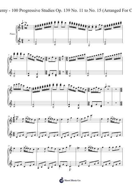 100 Progressive Studies, Op. 139: No. 11 to No. 15 Sheet Music by TheHymnPlayer01-Arr.Tethew Wolfdwight