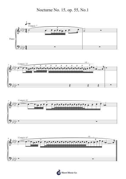 Nocturne No. 15 in F Minor, Op. 55, No. 1 Sheet Music by Frédéric Chopin-Arr.Jebois Hudlap