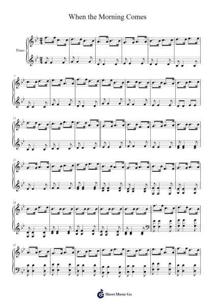 When the Morning Comes Sheet Music by Maplestory BGM-Arr.Earwy