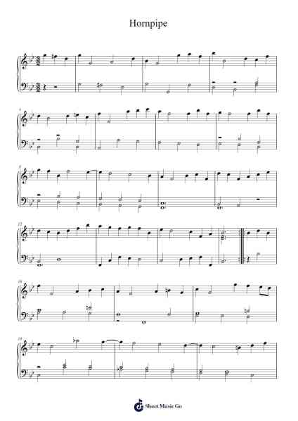 Hornpipe Sheet Music by J.-B. Loeillet-Arr.Alsriah