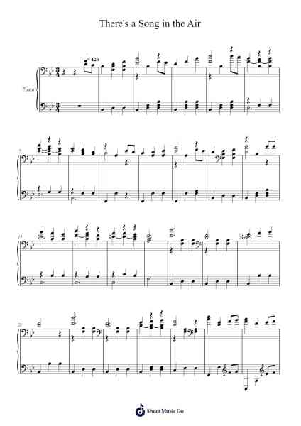 There's a Song in the Air Musica per pianoforte di Isaac Watts - Arr.Hornker