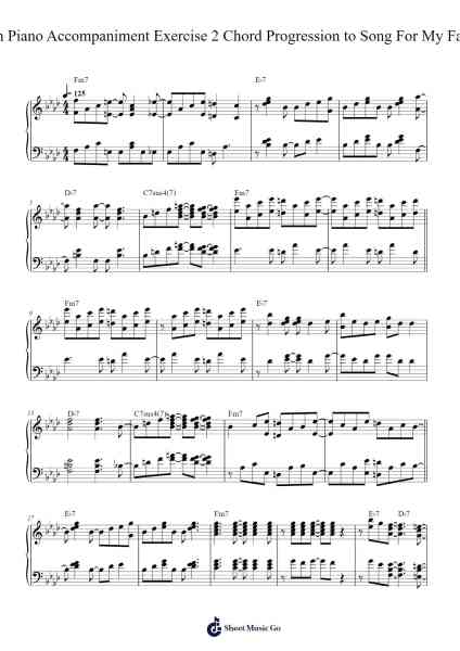 Latin Piano Accompaniment Exercise 2 Chord Progession to Song For My Father Sheet Music by Andrew D. Gordon-Arr.Joejosh Demptout