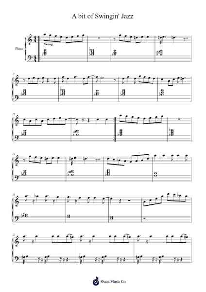A bit of Swingin' Jazz Sheet Music by oxfordruby38-Arr.Denuel Shirbill