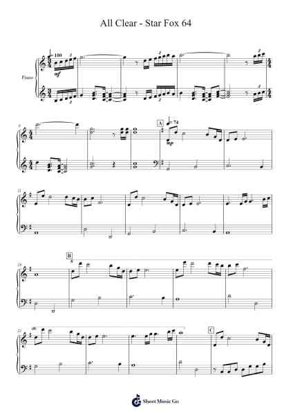 All Clear - Star Fox 64 Sheet Music by Koji Kondo-Arr.Aslan Wordford