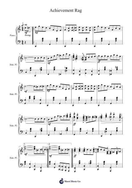 Achievement Rag Sheet Music by Cameron Lee Simpson/Alessio Marchi Beldi-Arr.Drewyes Deirty
