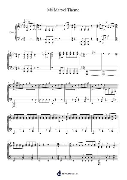 Ms Marvel Theme Sheet Music by Laura Karpman-Arr.Churwalsh