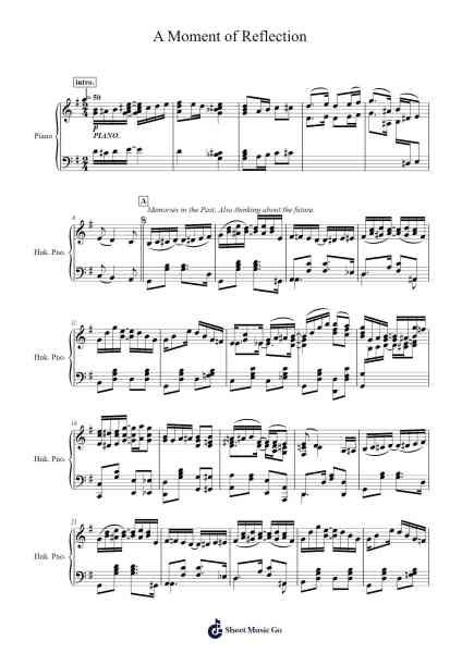 A Moment of Reflection Sheet Music by Scott Joplin-Arr.Georpir Manback