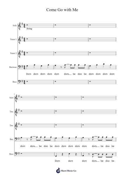 Come Go with Me Sheet Music by The Del-Vikings-Arr.Gusgess