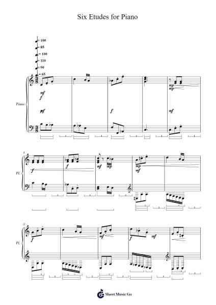 Six Etudes for Piano Sheet Music by Alessio Marchi Beldì-Arr.Wattkeith Louichild