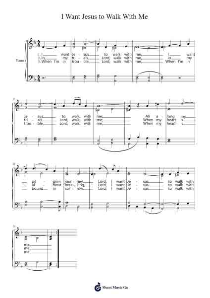 I Want Jesus to Walk With Me Sheet Music by Poundnions-Arr.Cusnow Noahlis