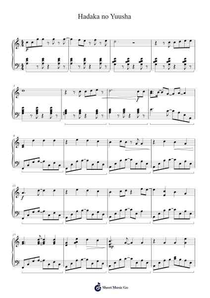 Hadaka no Yuusha Sheet Music by Vaundy-Arr.Clefield
