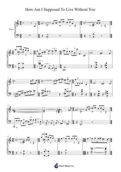How Am I Supposed to Live Without You Sheet Music by -Arr.Launor