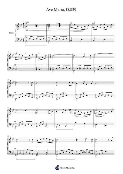 Ave Maria, D.839, Op. 52, No. 6 Sheet Music by Franz Schubert-Arr.Oisenwoolf