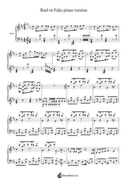 Real or Fake piano version Sheet Music by Shinra-Bansho-Arr.Sawhy