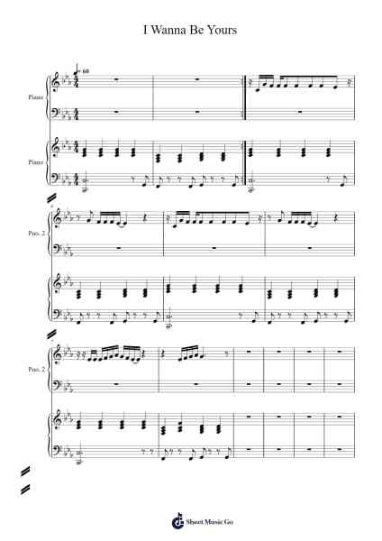 I Wanna Be Yours Sheet Music by Arctic Monkeys-Arr.Hooshua