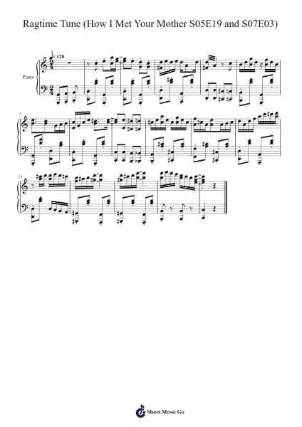 Ragtime Tune (How I Met Your Mother S05E19 and S07E03) Sheet Music by Misc Television-Arr.Leamorse Tayh