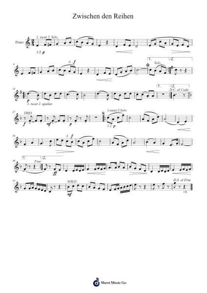 Zwischen den Reihen Sheet Music by Bernd Braunstein-Arr.Pearroe