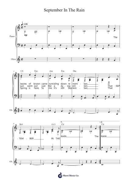 September In The Rain Sheet Music by Harry Warren-Arr.Yeaten
