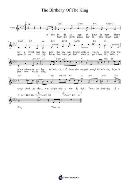 The Birthday Of The King Sheet Music by William H. Neidlinger-Arr.Wattle
