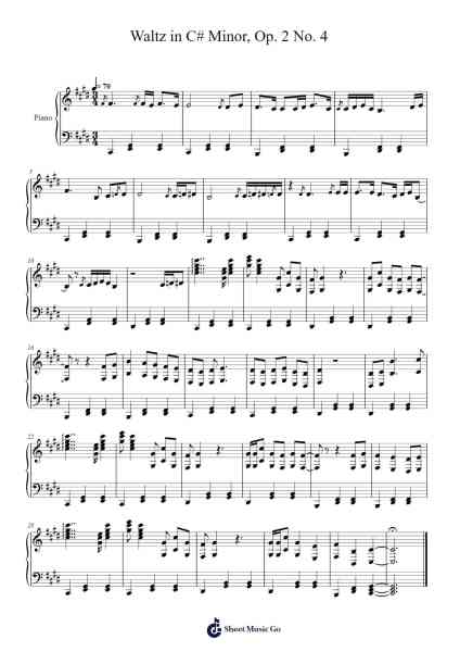 Waltz in C-Sharp Minor, Op. 64, No. 2 Sheet Music by Damian Varnum-Arr.Ninah
