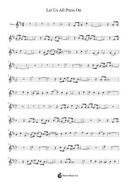 Let Us All Press On Sheet Music by -Arr.Efbooth Borgfe
