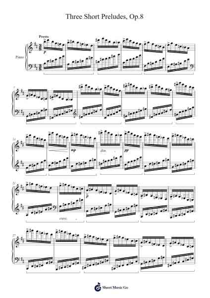 Three Short Preludes, Op. 8 Sheet Music by klaudious-Arr.Vindiah Jeanvis