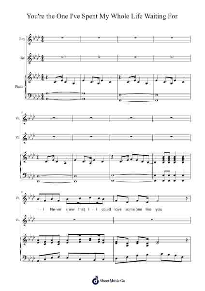 You're the One I've Spent My Whole Life Waiting For Sheet Music by Eswey Glaps-Arr.Clepert