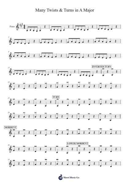 Many Twists & Turns in A Major Sheet Music by Babaoo-Arr.Stator