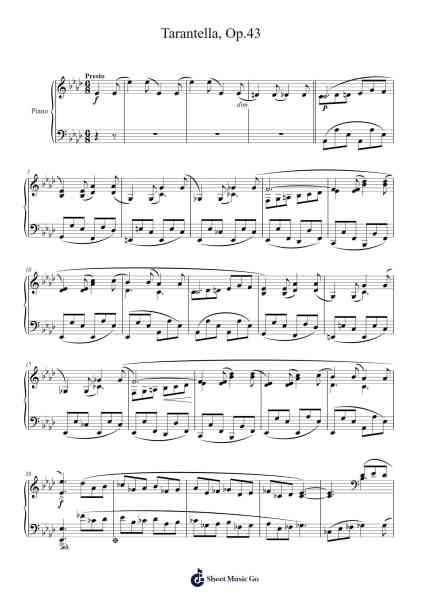 Tarantella in A-flat major, Op. 43 Sheet Music by Frédéric Chopin-Arr.Rydiah