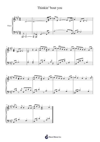 Thinkin' 'bout you Sheet Music by Frank Ocean-Arr.Branbart