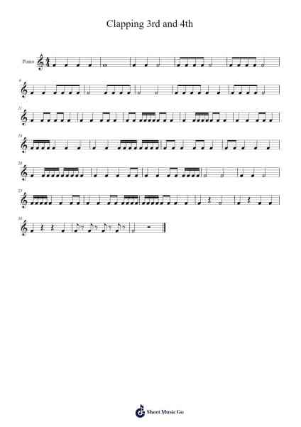 Clapping 3rd and 4th 乐谱由 Mr. Mitchell - 编曲 Mattvey Chilrick