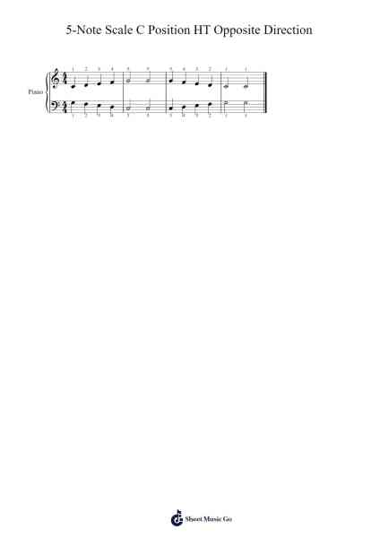 5-Note Scale C Position HT Opposite Direction Sheet Music by Saxghes-Arr.Lewcar