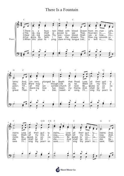 There Is a Fountain Sheet Music by William Cowper-Arr.Bellper Cowcolm
