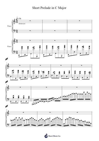 Short Prelude in C Major Sheet Music by Johann Sebastian Bach-Arr.Charalph