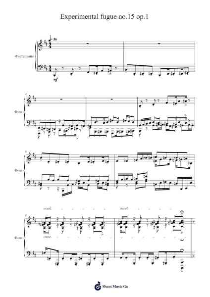 Experimental fugue no.15 op.1 Sheet Music by Varvarovskiy Vladimir-Arr.Sodwight