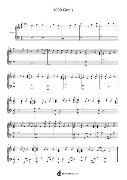 1000 Graus Sheet Music by Renascer Praise-Arr.Finnat Mintosh