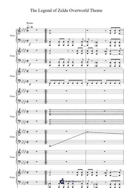 The Legend of Zelda Overworld Theme Sheet Music by Koji Kondo-Arr.Bisay