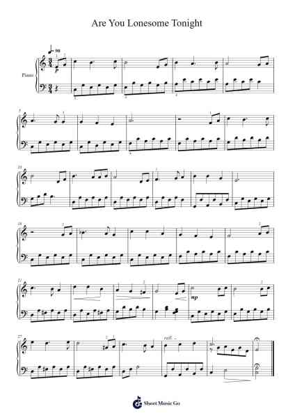 Are You Lonesome Tonight Sheet Music by Elvis Presley-Arr.Hawat