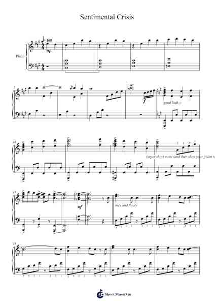 Sentimental Crisis Sheet Music by halca-Arr.Dougnick Steinmeo