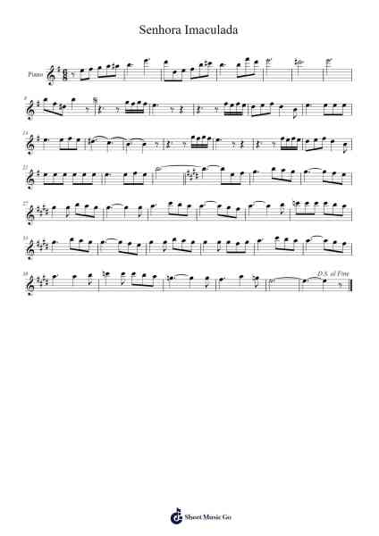 Senhora Imaculada Sheet Music by hugo.filho-Arr.Hodggrote Yvescole