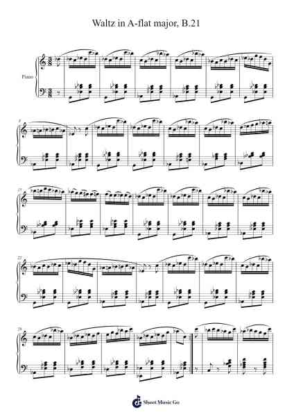 Waltz in A-flat Major, B.21 Sheet Music by Frédéric Chopin-Arr.Gilessteele Poclare