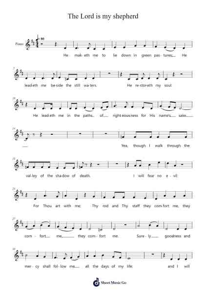 The Lord is my shepherd Sheet Music by Thomas Matthews-Arr.Wolian